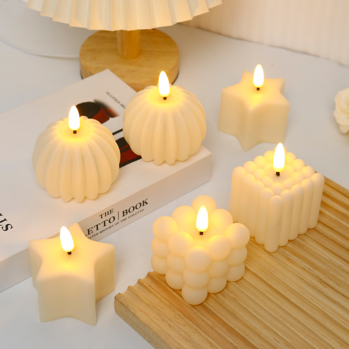Photography And Lighting - Led-kaarsenblok voor bruiloft, verjaardag, kerstdecoratie, rookvrije