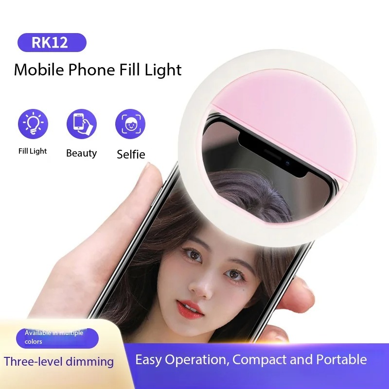 Photography Lighting Accessories - Oplaadbare clip-on selfie ringlamp, 3 niveaus
