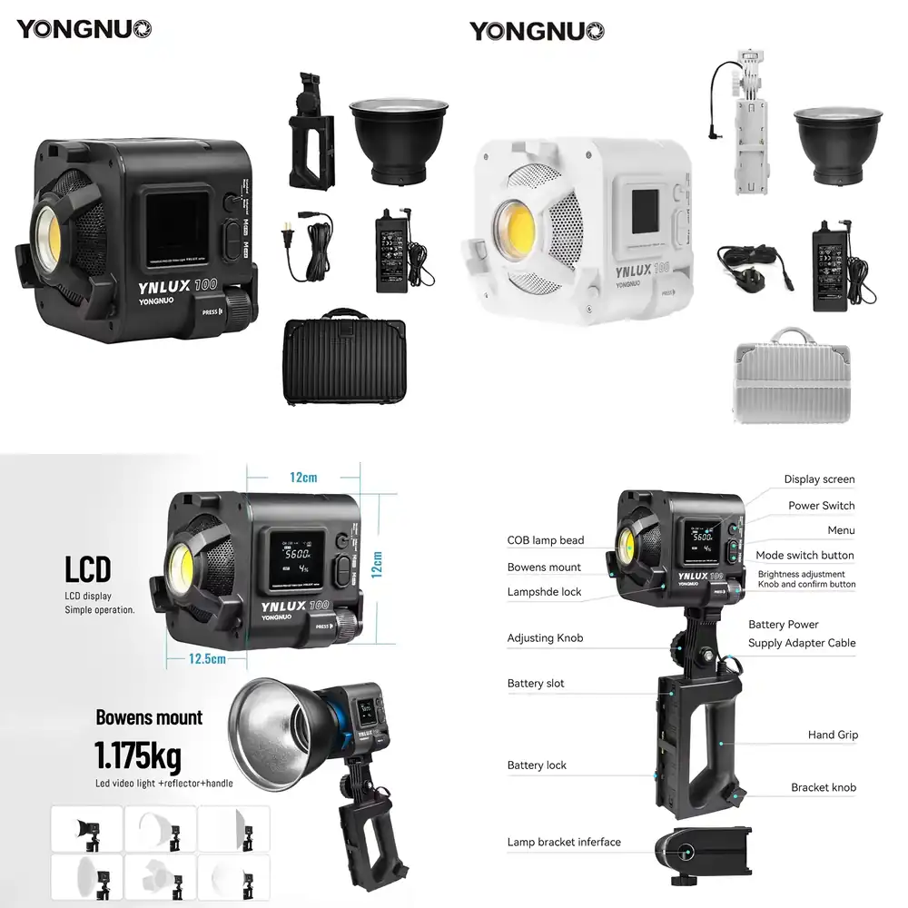 Photography And Lighting - YONGNUO YNLUX100 100W 3200K-5600K Compacte Handheld