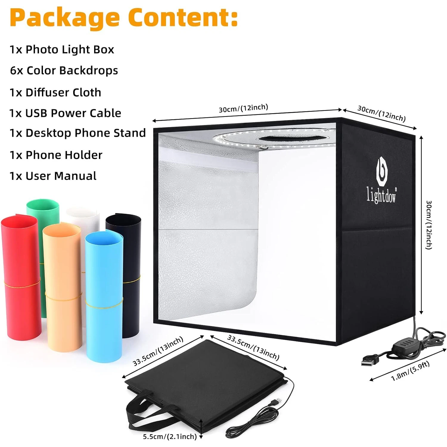 Photography Lighting Kits - Lightdow Fotostudio Light Box Kit 12