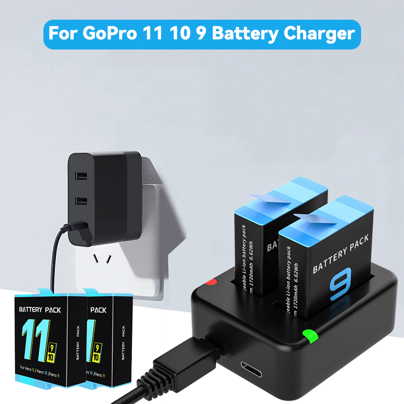 Gopro Action Camera Hero 11 Black - Dubbele Poort Slot Dubbele Acculader Voor