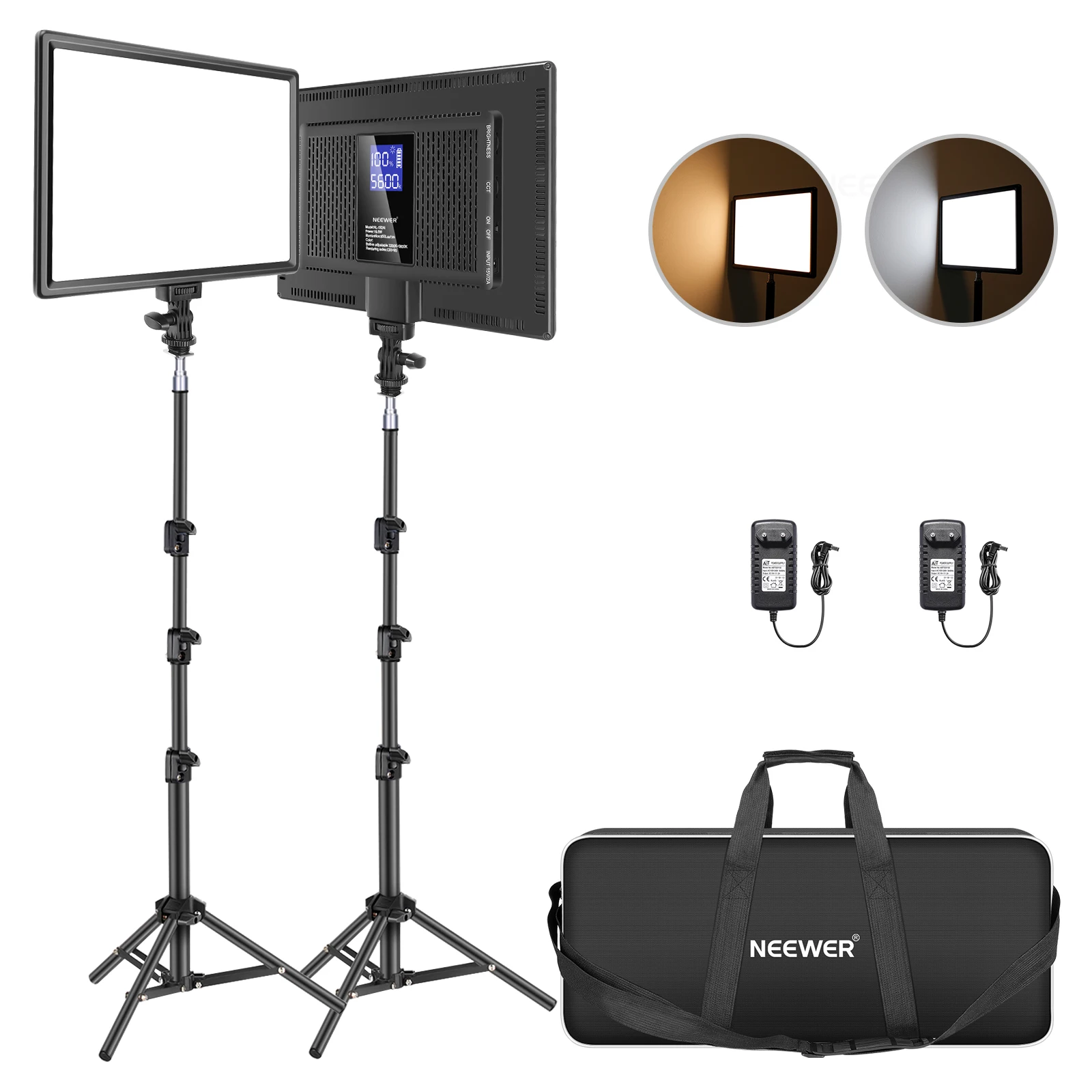 Photography Lighting Kit Neewer - Neewer Dimbare LED Videopaneel Fotografie Kit,