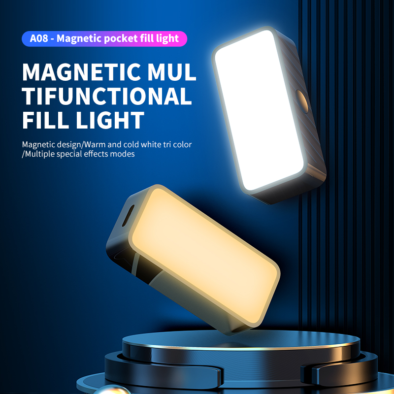 Photography Lighting Diagram - Magnetisch draagbaar mini-selfie-invullicht Verstelbare verlichting Oplaadbaar