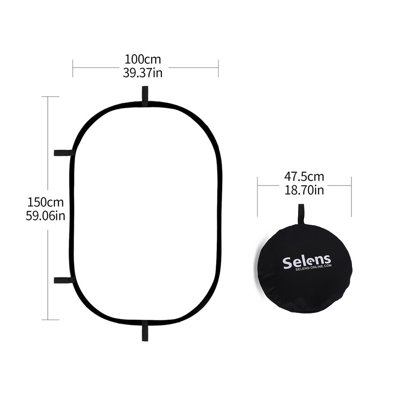 Photography Lighting Reflectors - 100X150CM Opvouwbare Ovale Reflector Zachte Licht