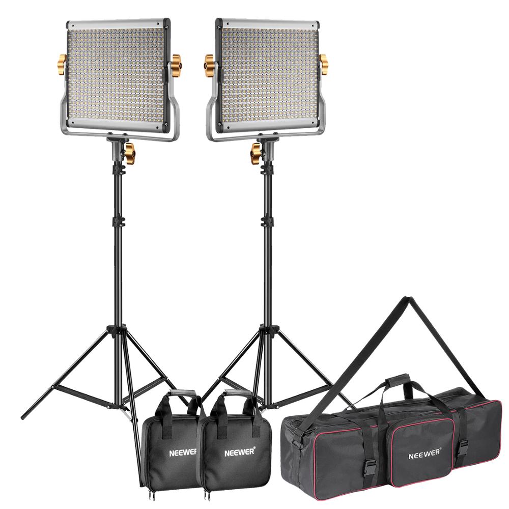 Photography Lighting Kit Neewer - Neewer 2-pack dimbare tweekleurige 480 LED-videolamp