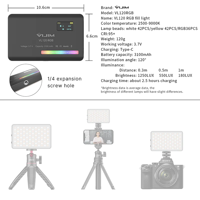 2026 New120 RGB Zaklamp Camera - Photography And Lighting recensie en prijs