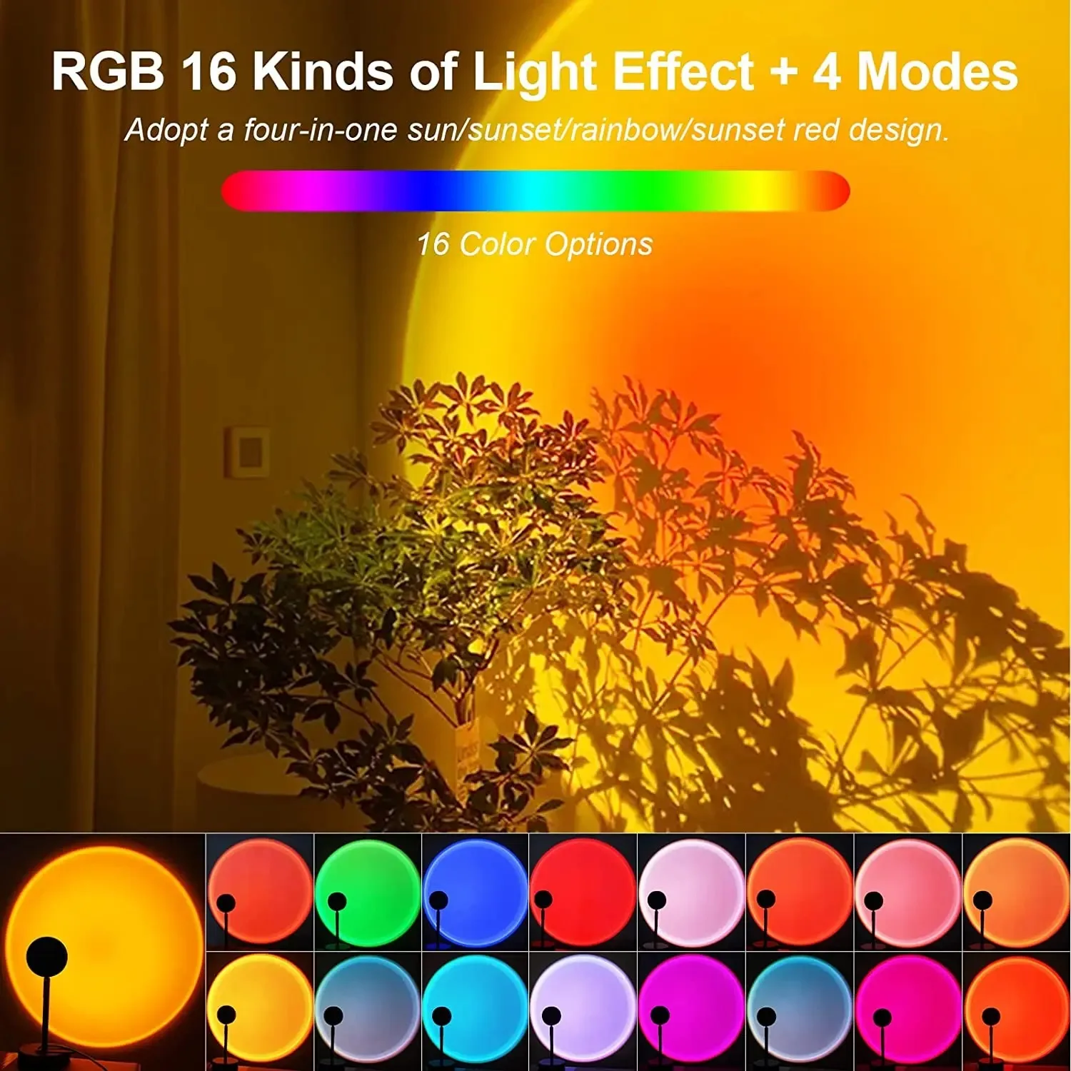 16-kleuren zonsonderganglamp,  - Photography Lighting Mood recensie en prijs